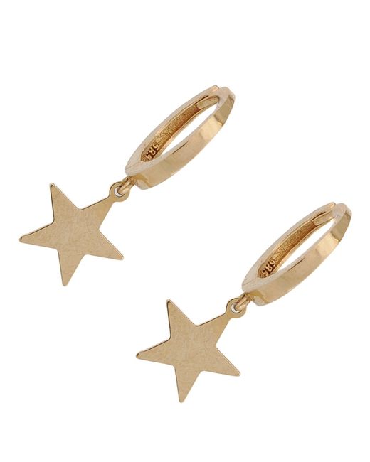 Ebru Jewelry Metallic Celestial Grace Solid Star Hoop Earrings