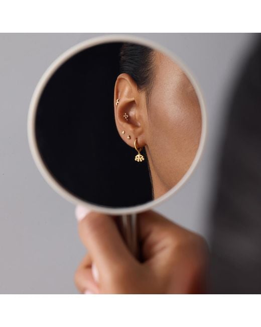 Vanhi Metallic 14K Solid Snake Flat Back Stud