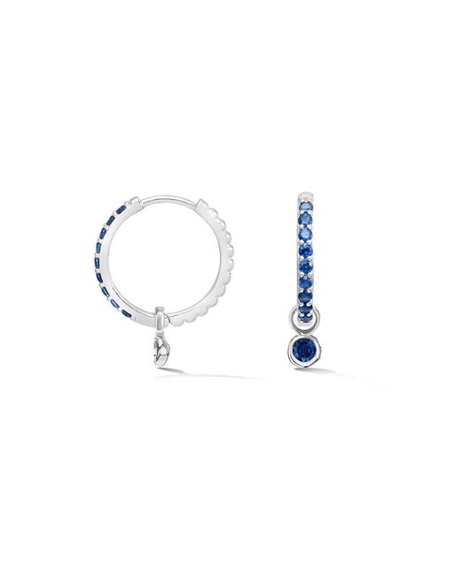 Dower & Hall Blue Sapphire Dewdrop Charm Hoops