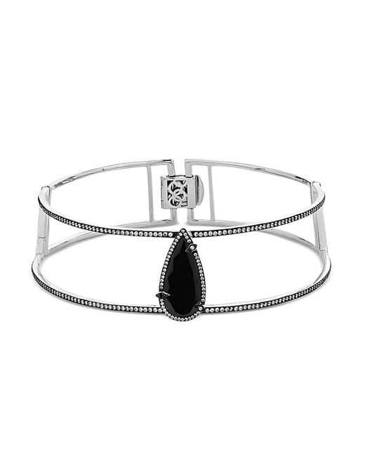 SALLY SKOUFIS Metallic Awaken Choker With Natural Diamond & Made And Cz Diamond Stimulant