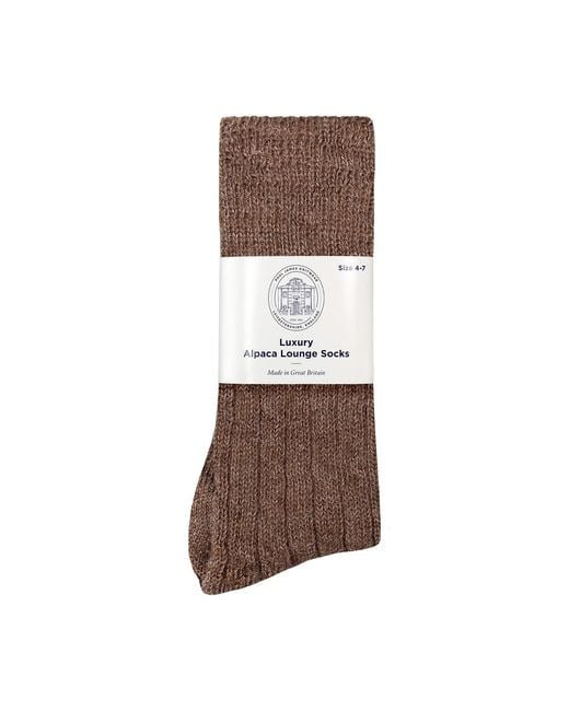 Paul James Knitwear Brown Alpaca Kenilworth Lounge Socks