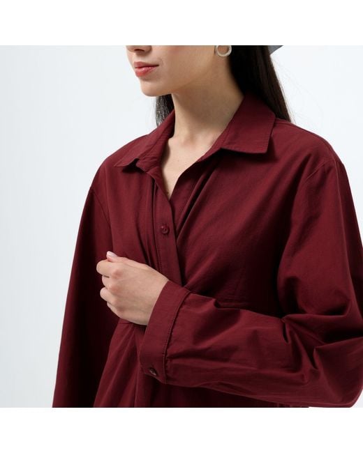 Thisisu Collection Red Jose Twist Shirt Dress