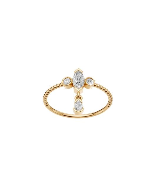 Aya Fine Jewelry Metallic Marquise & Pear Lab Diamond Dangle Ring