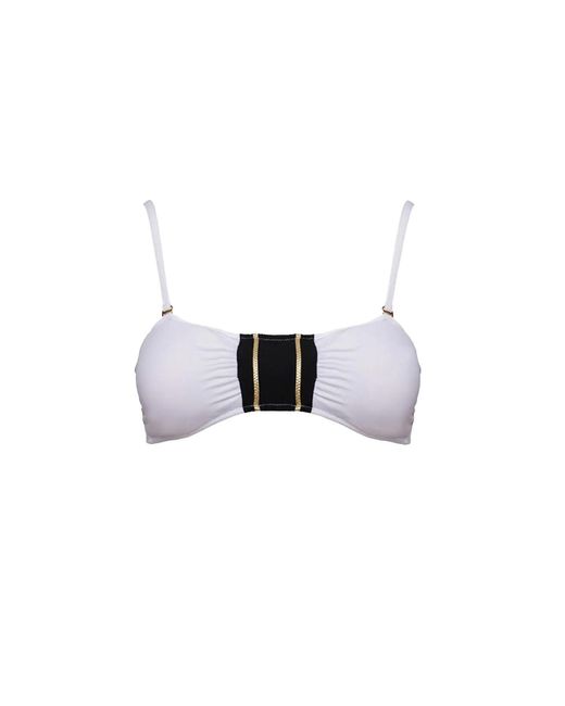 Cherina Beachwear Llc White Marine Bandeau Style Bikini Top