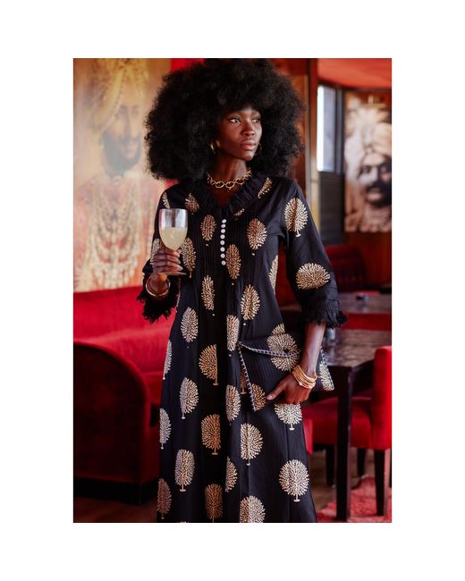 At Last Black Cotton Annabel Maxi Dress