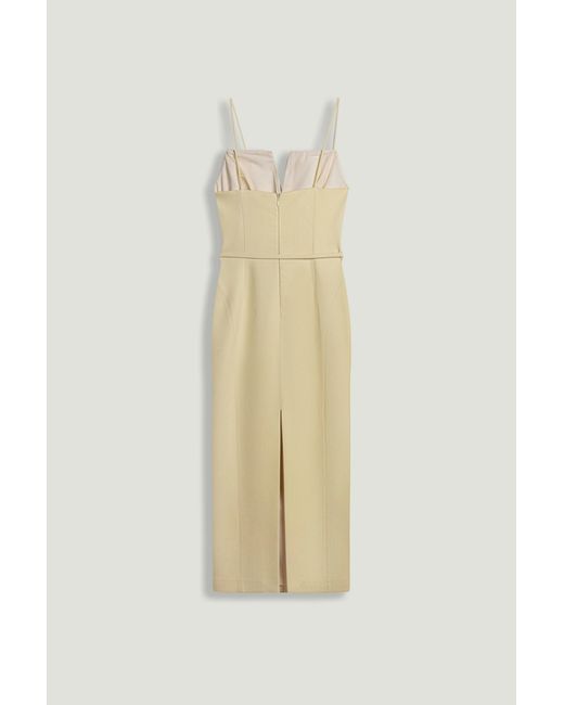 Nocturne White Strappy Belted Midi Dress