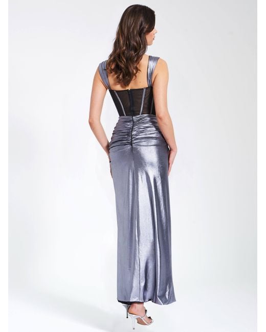 Miss Circle New York Odessa Metallic Corset Maxi Dress