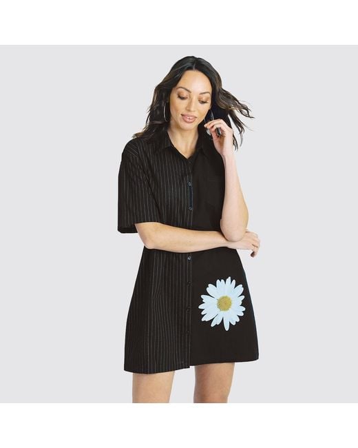Zenzee Black Two Tone Shirt Dress