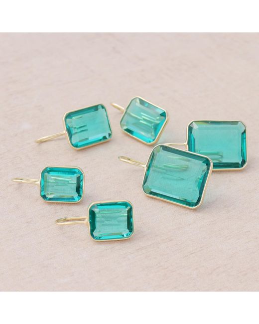 Hye Jane Jewelry Blue Large Gemma Peacock Quartz Earrings