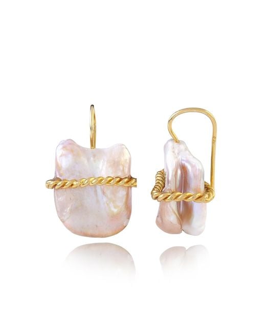 Ece London Pink The Diana Pearl Earrings