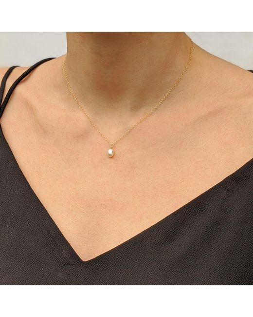 Kiri & Belle Metallic Mini Florence Small Pearl Pendant Filled Necklace