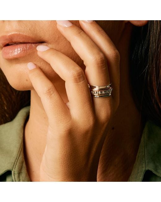 Charlotte's Web Jewellery White Maharani Spin And Wish Silver Spinning Ring