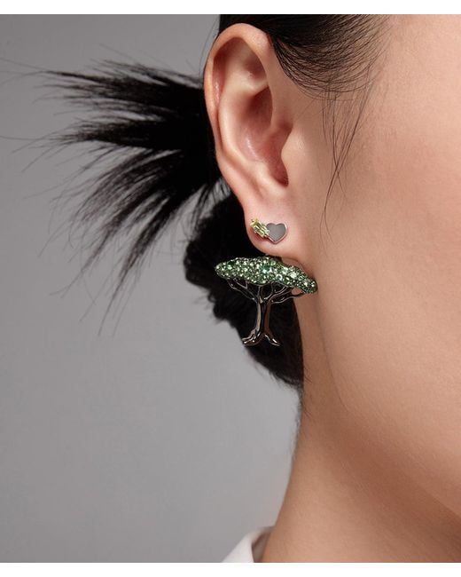 Onia Metallic Peridot Heart Studs