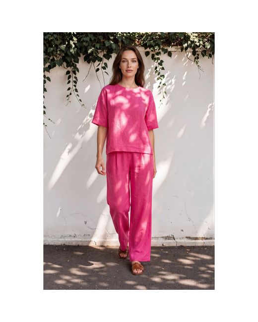 Oh!Zuza Pink Relaxed-Fit Viscose T-Shirt