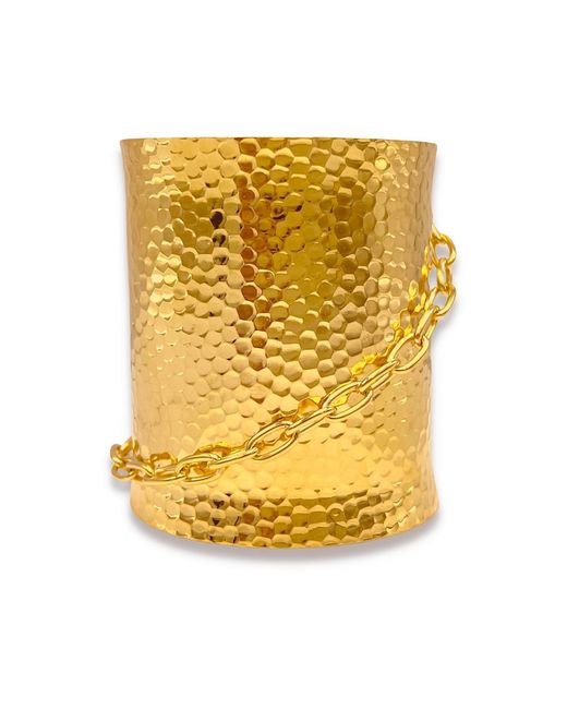 Jaredjamin Yellow Galilea Textured Cuff Bracelet