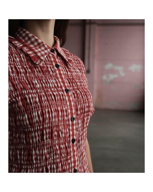 Nooki Design Red Astrid Gingham Blouse