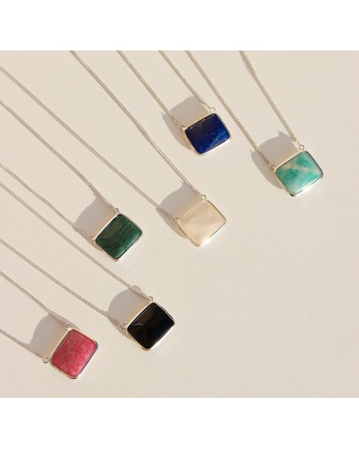 FV Jewellery Green La Stèle Malachite Square Necklace