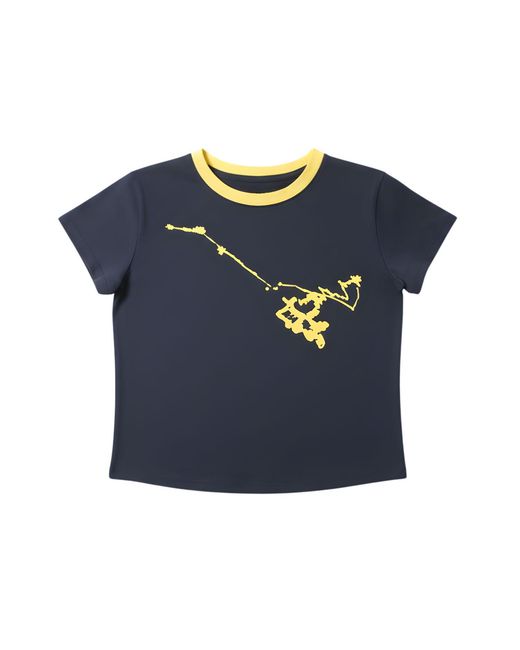 Lilia Munn Blue Cropped Graphic Tee – Organic Cotton