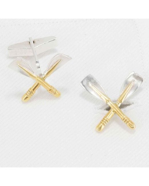Simon Kemp Jewellers Metallic Rowing Oarsman Cufflinks Eighteen Carat On for men