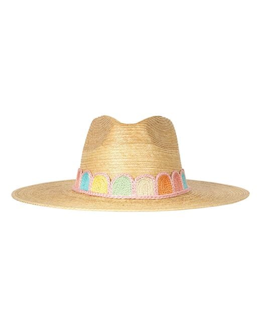 SUNSHINE TIENDA Natural Pastel Kandy Crochet Palm Hat