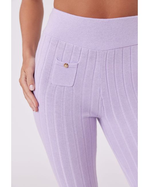 MNK Atelier Purple 80S Inspired Silk Blend Knit Pants