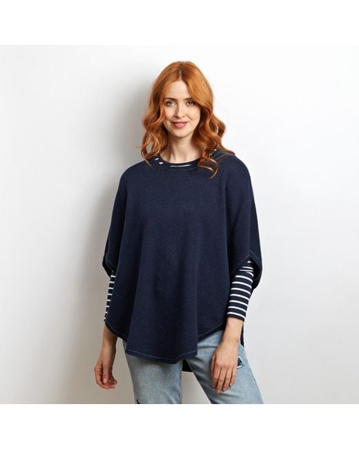 Cove Blue Long Length Cotton & Stripe Tee