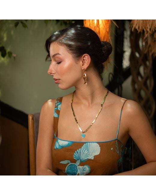 Ebru Jewelry Metallic Golden Fortune Fish Dangle Earrings