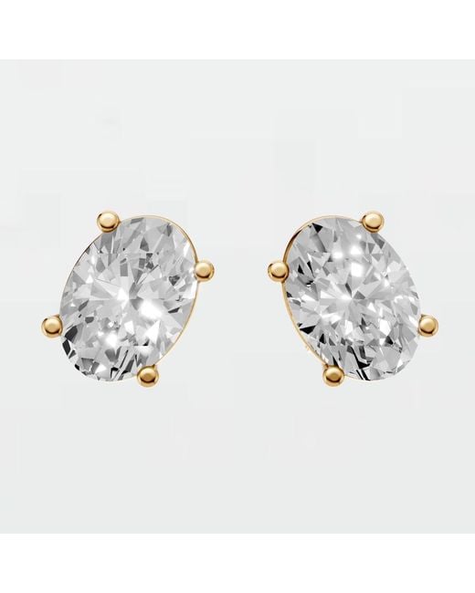 Aya Fine Jewelry White Everyday Oval Lab Diamond Stud Earrings