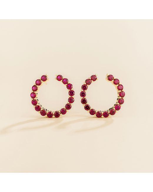 Juvetti Red Kom Earrings Set With Ruby
