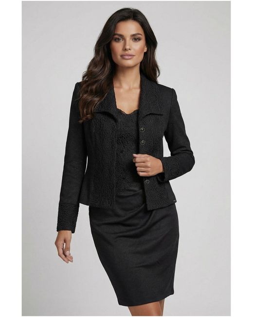 Luna Fashion House Black Tailored Lace Blazer, Jody
