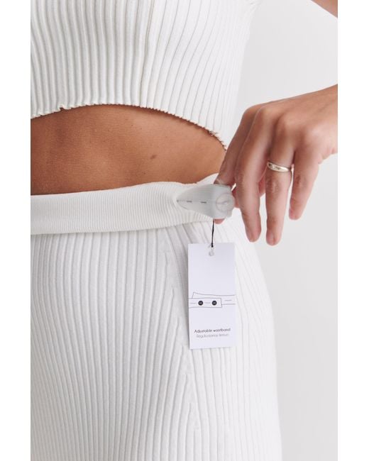 SALANIDA White Madonna Ribbed-Knit Midi Skirt *Reversible