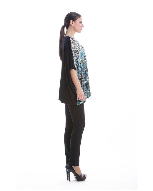 Conquista Green Oversized Patterned Top