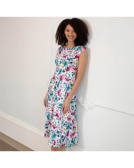 Alie Street London Blue Darcie Cowl Neck Dress