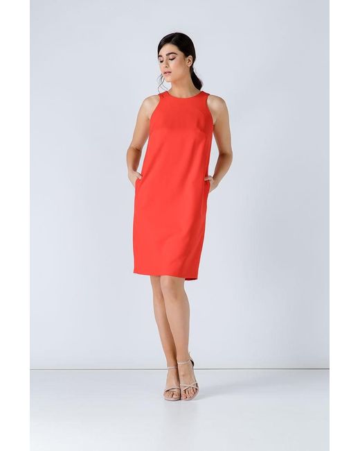Conquista Red Sleeveless Shift Dress