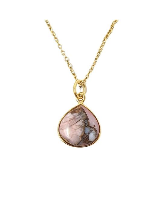 Harfi Metallic Vermeil Plated Opal October Birthstone Necklace