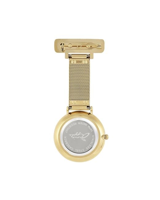 Bermuda Watch Company Metallic Annie Apple Mesh Nurse Fob Watch