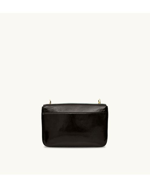 Apatchy London Black The Tilly Chocolate Crinkle Patent Leather Bag