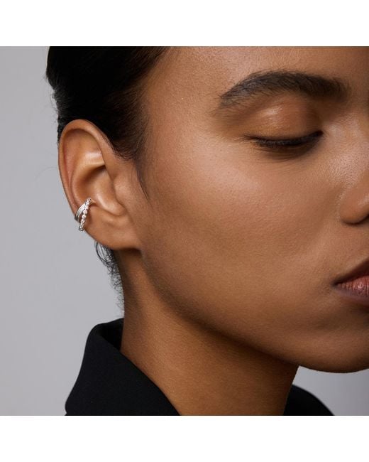 Vanhi Metallic Vina Crystal Bezel Ear Cuff
