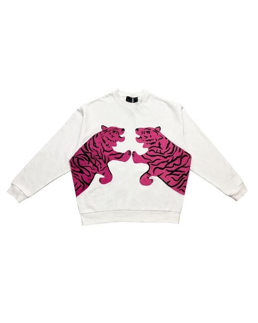 Quillattire White Sweatshirt With Tiger