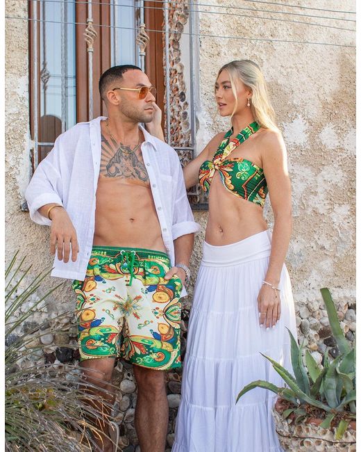 Hustle Green Dolce Vita Swim Shorts for men