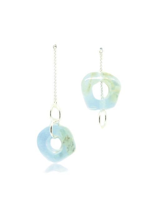 Bio-Trimmings Blue Carver Drop Earrings Arctic Bio-Gems