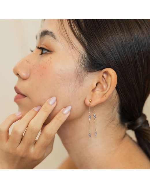 Inari Jewellery Blue Bamboo Vine Earrings Iolite