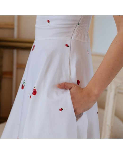 RainSisters White Sundress With Floral Print: Petite Fleur