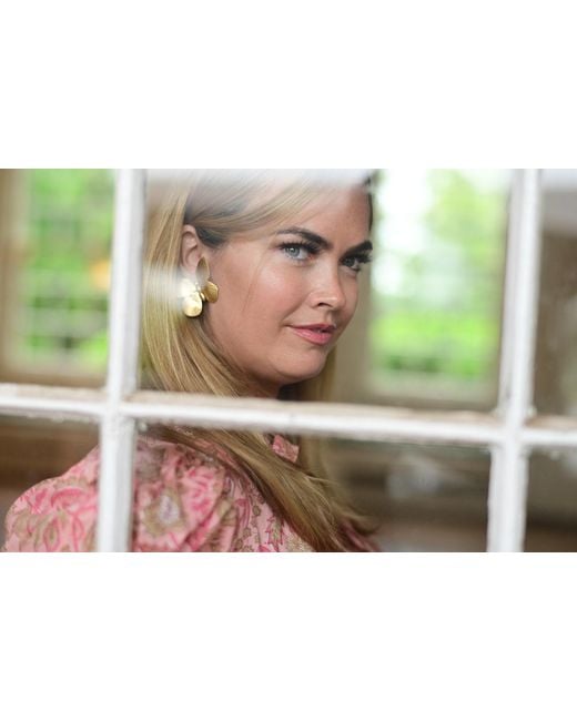 The Pink Reef Yellow Oversized Butterfly Golden Earrings