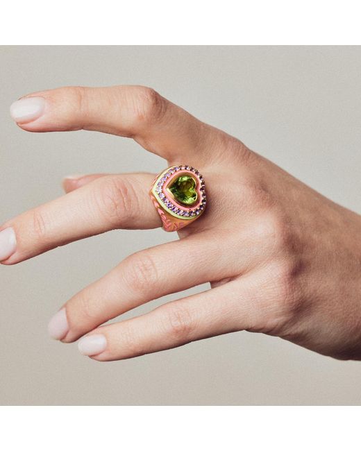 Après Youth Green Firework Heart Ring