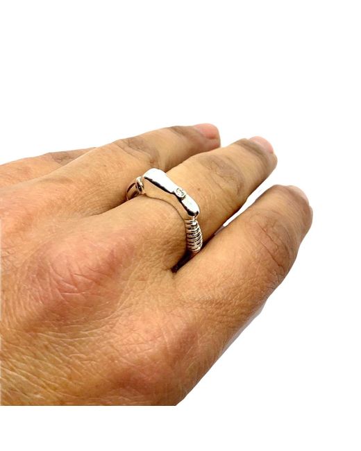 Tg-Jewellery by Tamara Gervasio Metallic Organic Matter Ring Sapphire And Cubic Zirconia