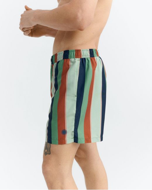 Thinking Mu Green Striped Swimsuit Liu for men