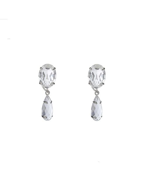 Bounkit Metallic Greta Earrings Clear Quartz Pierced