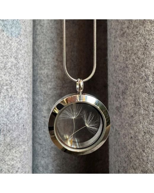 My Little Nature Metallic Neutrals Handcrafted Designer Necklace With Natural Dandelion Seeds