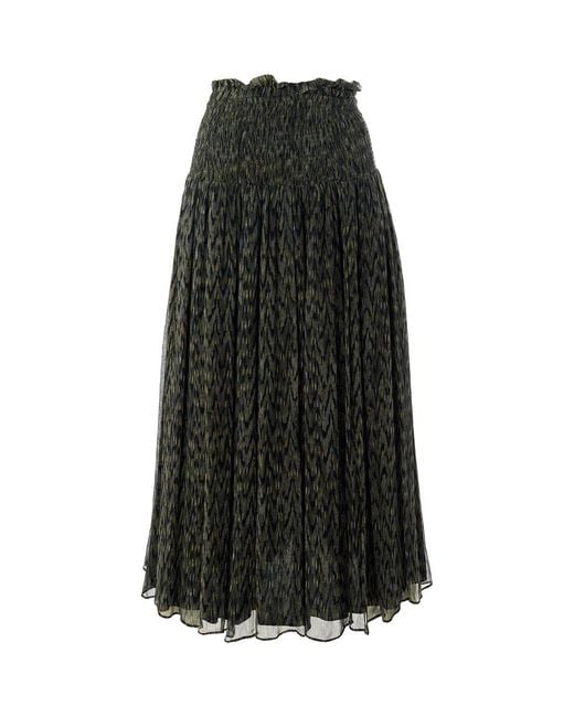 Exquise Black Vada Pleated Midi Skirt